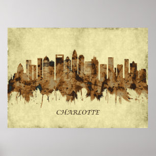Charlotte North Carolina Cityscape Poster