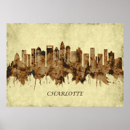 Charlotte North Carolina Cityscape Poster (Vorne)