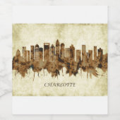 Charlotte North Carolina Cityscape Weinetikett (Einzelnes Label)