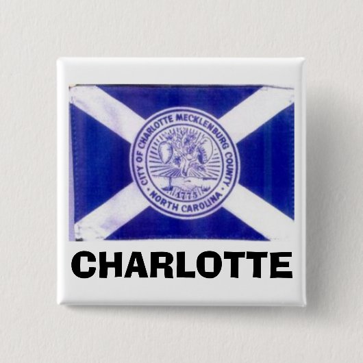 Charlotte-North Carolina-Flagge Button (Vorderseite)