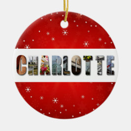 Charlotte North Carolina Foto Weihnachten Keramik Ornament