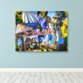 Charlotte North Carolina FotoCollage Leinwanddruck (Insitu (Holzboden))