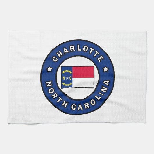 Charlotte North Carolina Geschirrtuch (Horizontal)