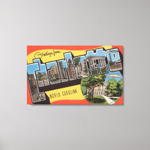 Charlotte, North Carolina - große Buchstabe-Szene Leinwanddruck