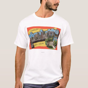 Charlotte, North Carolina - große Buchstabe-Szene T-Shirt