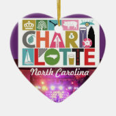 Charlotte North Carolina Herzverzierung Keramik Ornament (Vorne)