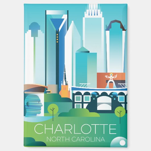 Charlotte, North Carolina Kühlschrank Magnet (Vorderseite)