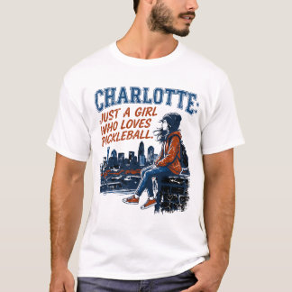 Charlotte North Carolina Mädchen liebt Pickleball T-Shirt