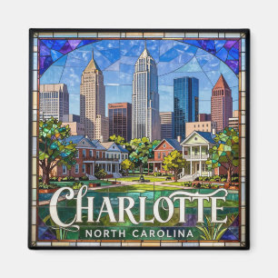 Charlotte North Carolina moderne Skyline 💎 Magnet