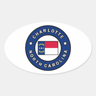 Charlotte-North Carolina Ovaler Aufkleber