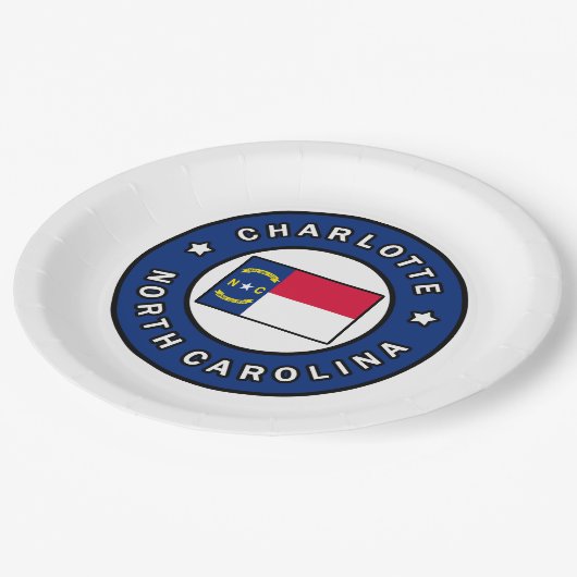 Charlotte North Carolina Pappteller (Schrägansicht)