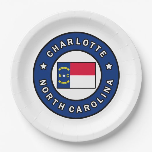 Charlotte North Carolina Pappteller (Vorderseite)