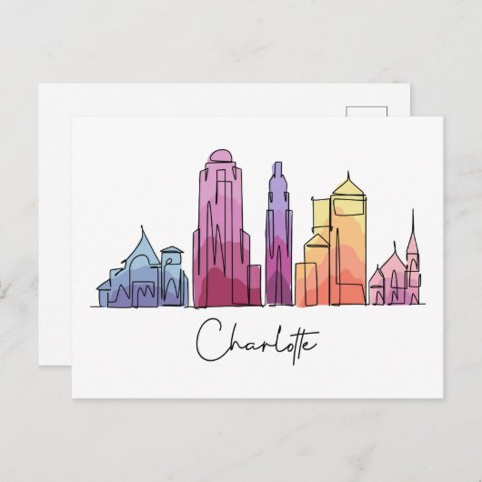 Charlotte NORTH CAROLINA Postkarte (Vorne/Hinten)