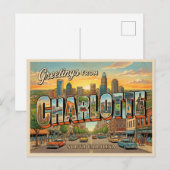 Charlotte North Carolina Postkarte (Vorne/Hinten)