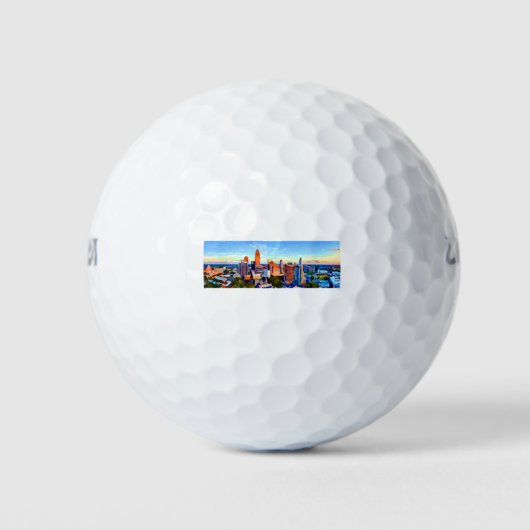 Charlotte North Carolina Queen City Panorama Golfball (Vorderseite)