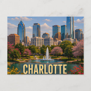 Charlotte North Carolina Reise-Geschenk Garten Sze Postkarte
