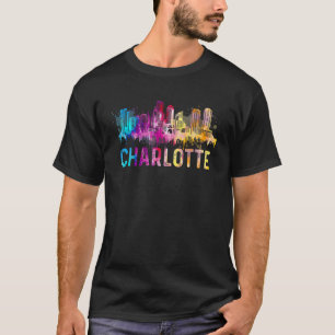 Charlotte North Carolina Retro Wasserfarbe T-Shirt