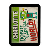 Charlotte North Carolina Robot - Funny Vintag Magnet (Vertikal)