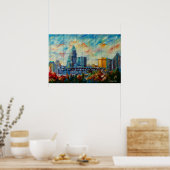 Charlotte, North Carolina Skyline Canvas Print Poster (Küche)