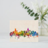 Charlotte North Carolina Skyline Cityscape Postkarte (Stehend Vorderseite)