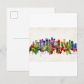 Charlotte North Carolina Skyline Einladungspostkarte (Vorne/Hinten)