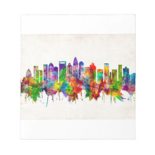 Charlotte North Carolina Skyline Notizblock