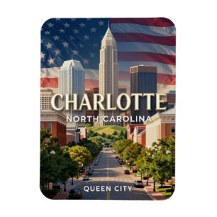 Charlotte North Carolina Skyline Reise Magnet