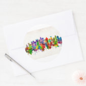 Charlotte North Carolina Skyline Runder Aufkleber (Umschlag)