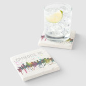 CHARLOTTE, NORTH CAROLINA-SKYLINE STEINUNTERSETZER (Seitenansicht)