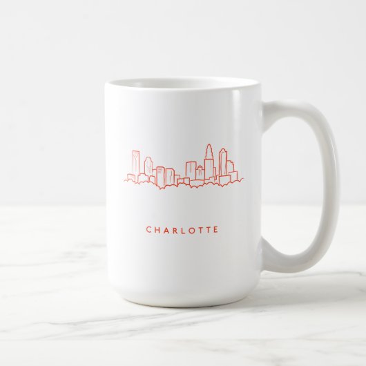 Charlotte, North Carolina-Stadt-Skyline Kaffeetasse (Rechts)