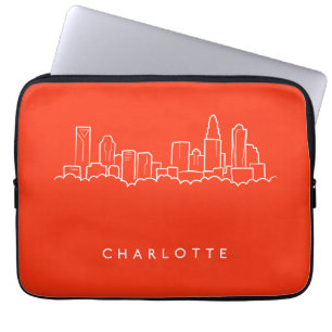 Charlotte, North Carolina-Stadt-Skyline Laptopschutzhülle