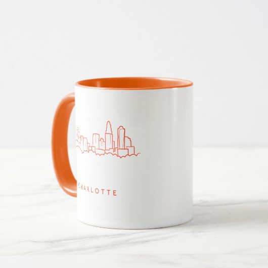 Charlotte, North Carolina-Stadt-Skyline Tasse (Vorderseite Links)