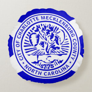 Charlotte (North Carolina) Stadtflagge Rundes Kissen