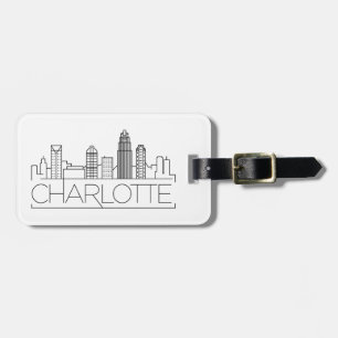 Charlotte, North Carolina Stylized Skyline  Gepäckanhänger