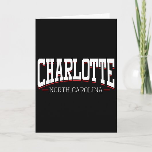Charlotte North Carolina Vacation College Style Nc Karte (Vorderseite)