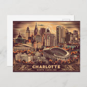 Charlotte, North Carolina, Vintag Retro Postkarte (Vorne/Hinten)