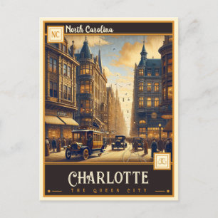 Charlotte, North Carolina Vintage Postkarte