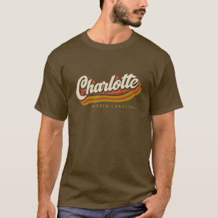 Charlotte North Carolina Vintage Typografie T-Shirt