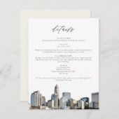 CHARLOTTE NORTH CAROLINA Wedding Details Card Einladung (Vorne/Hinten)