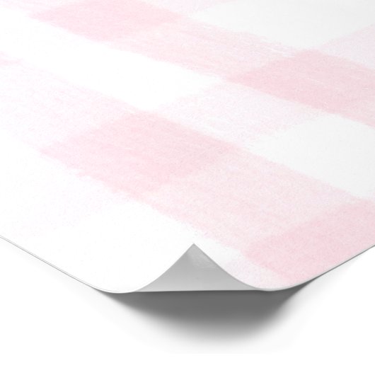 Charlotte Personalisiert Pink Bow & Gingham Print Poster (Ecke)