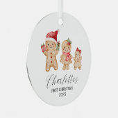Charlotte Personalized Baby's First Christmas Ornament Aus Metall (Vorderseite Rechts)