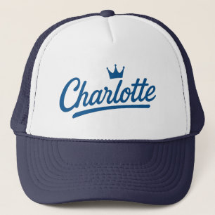 Charlotte Queen City Crown Script Design - Royal Truckerkappe