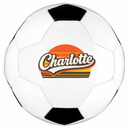 Charlotte Retro-Sonnenuntergang Personalisiertes N Fußball
