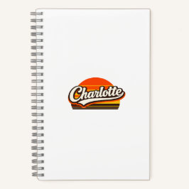 Charlotte Retro-Sonnenuntergang Personalisiertes N Notizblock