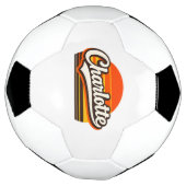 Charlotte Retro Sunset Personalized Name Design Fußball (Gedreht)