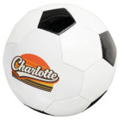 Charlotte Retro Sunset Personalized Name Design Fußball (Dreiviertel)