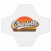 Charlotte Retro Sunset Personalized Name Design Fußball (Flach)