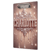 🌸Charlotte Rose Gold Glitter Name Notizen🌸 Klemmbrett (Links)
