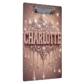 🌸Charlotte Rose Gold Glitter Name Notizen🌸 Klemmbrett (Rechts)