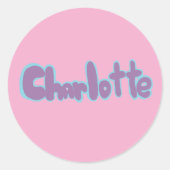 Charlotte runder aufkleber (Vorderseite)